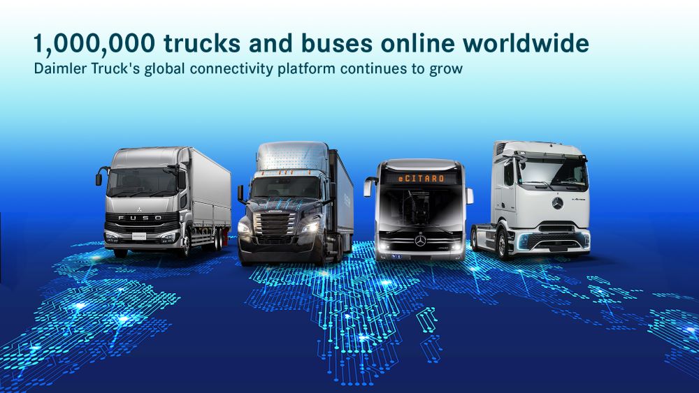 Daimler Truck alcança marca histórica com mais de 1 milhão de veículos conectados globalmente